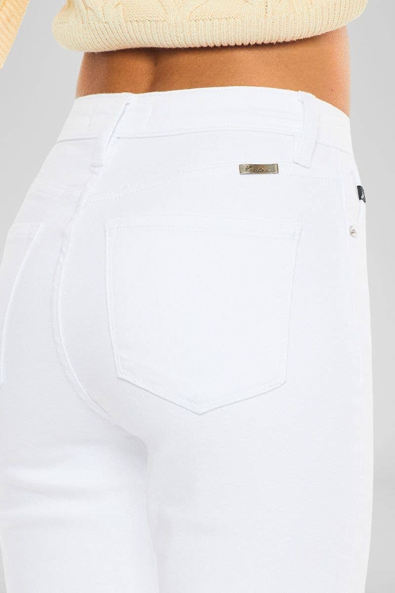 OPEN PACK HIGH RISE SLIM STRAIGHT JEANS-KC11252WT