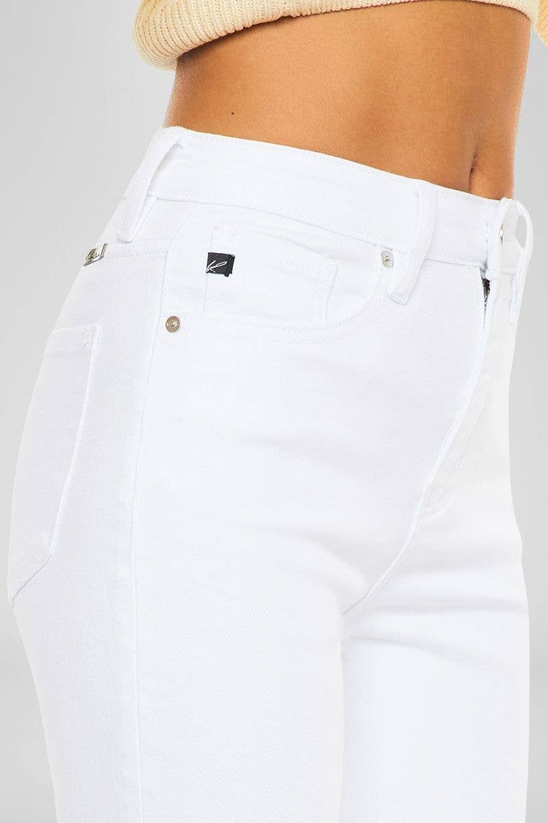 OPEN PACK HIGH RISE SLIM STRAIGHT JEANS-KC11252WT