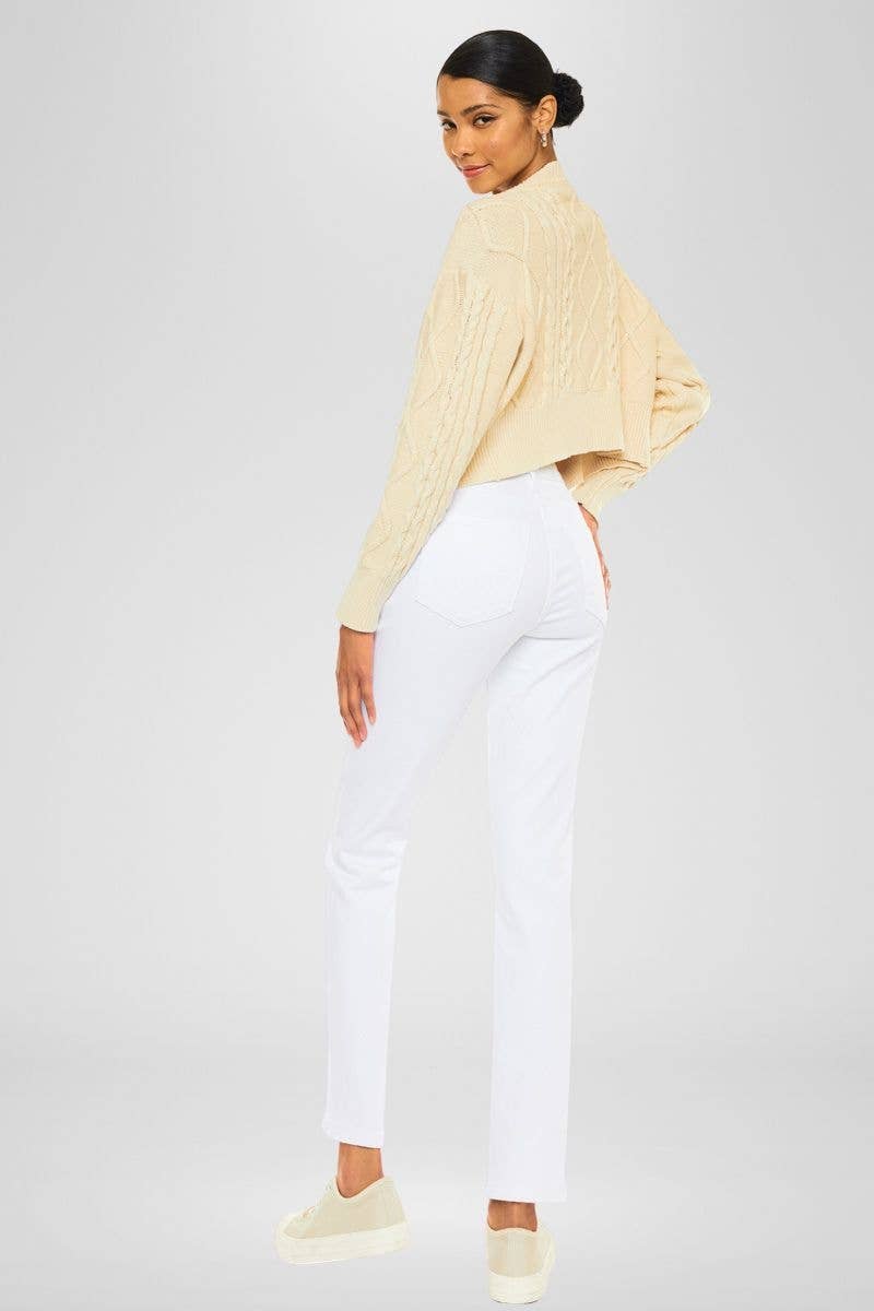 OPEN PACK HIGH RISE SLIM STRAIGHT JEANS-KC11252WT